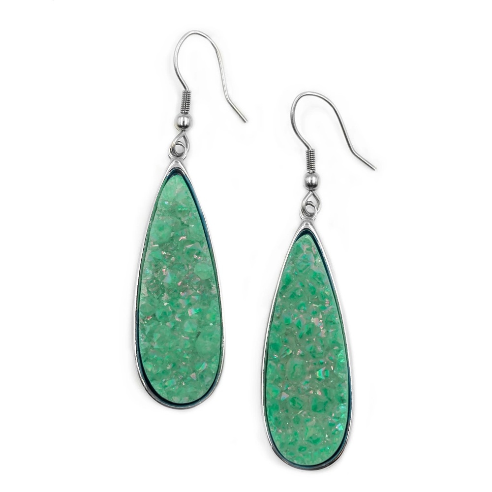 Kinsley Armelle Silver Jade Quartz Drop Earrings NWT